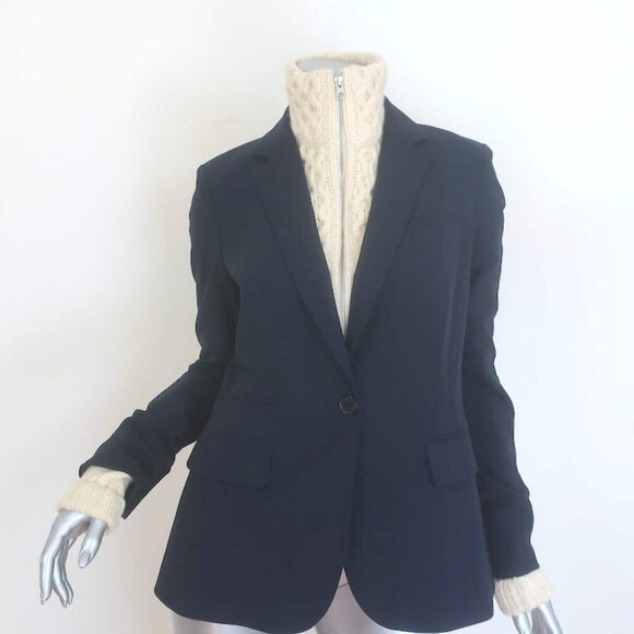 Veronica Beard Classic Blazer with Upstate Dickey Navy Stretch Wool Size 6 - Picture 1 of 10